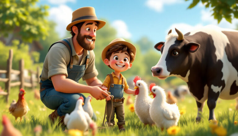 Jonas und die Arbeit auf dem Bauernhof