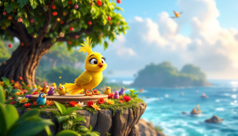Malimbi der Kanarienvogel auf Reise